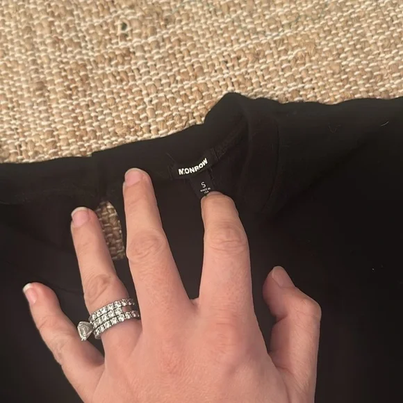 Monrow Black Short Sleeve Drawstring Waist Jumpsuit Small - Picture 3 of 5